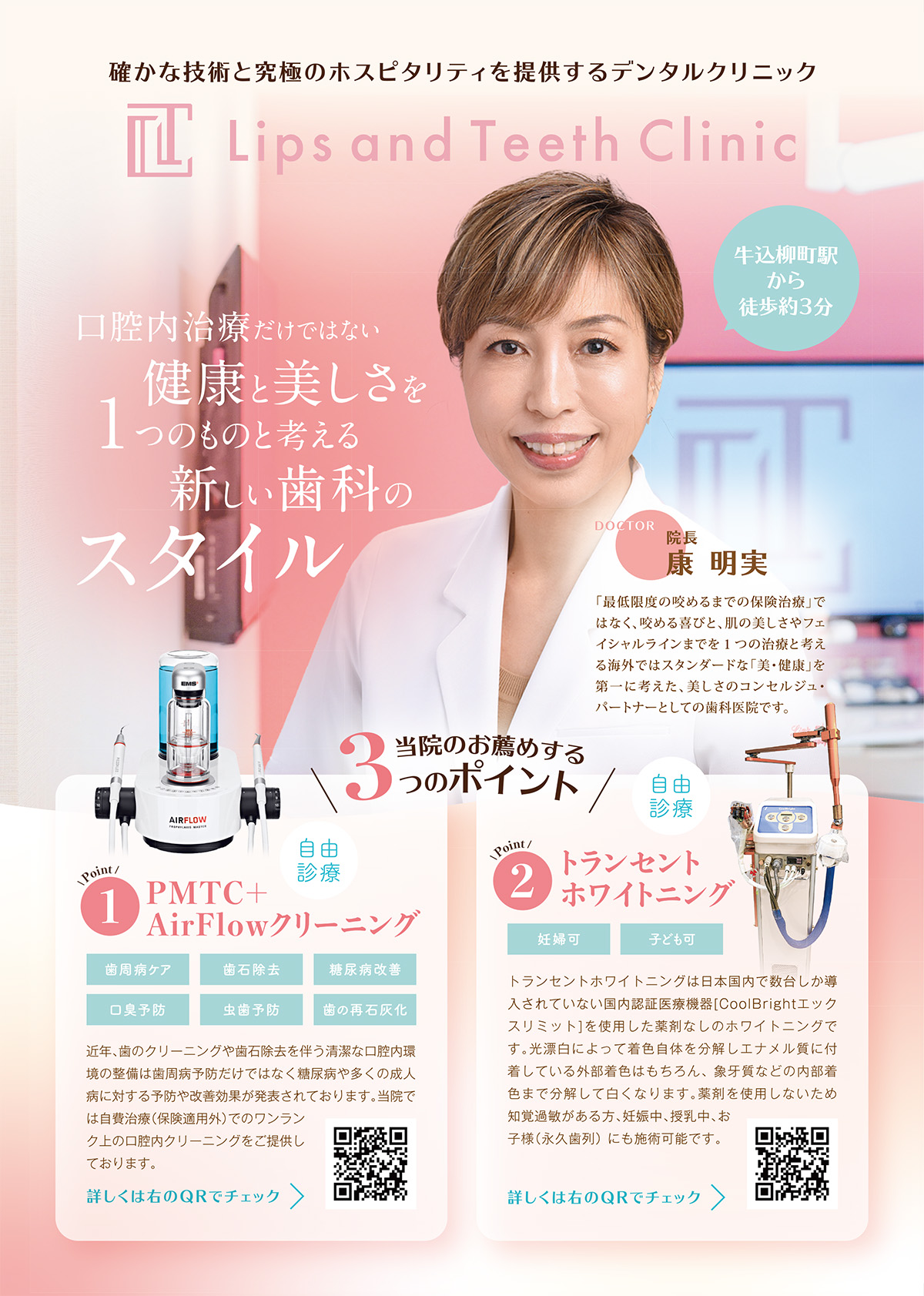 歯科チラシ・歯科開業チラシ・Lips and Teeth Clinic 牛込歯科