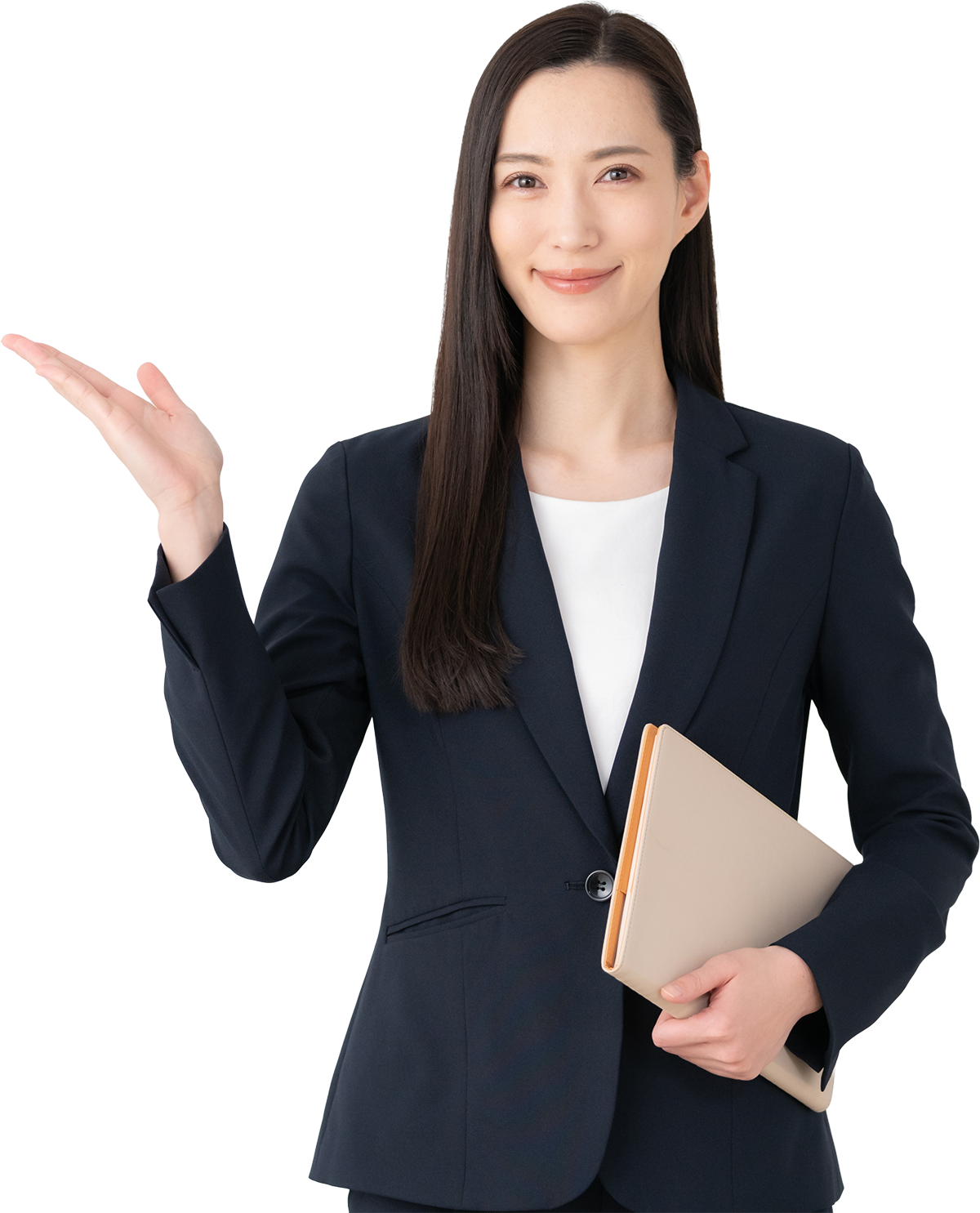 案内する女性スタッフ